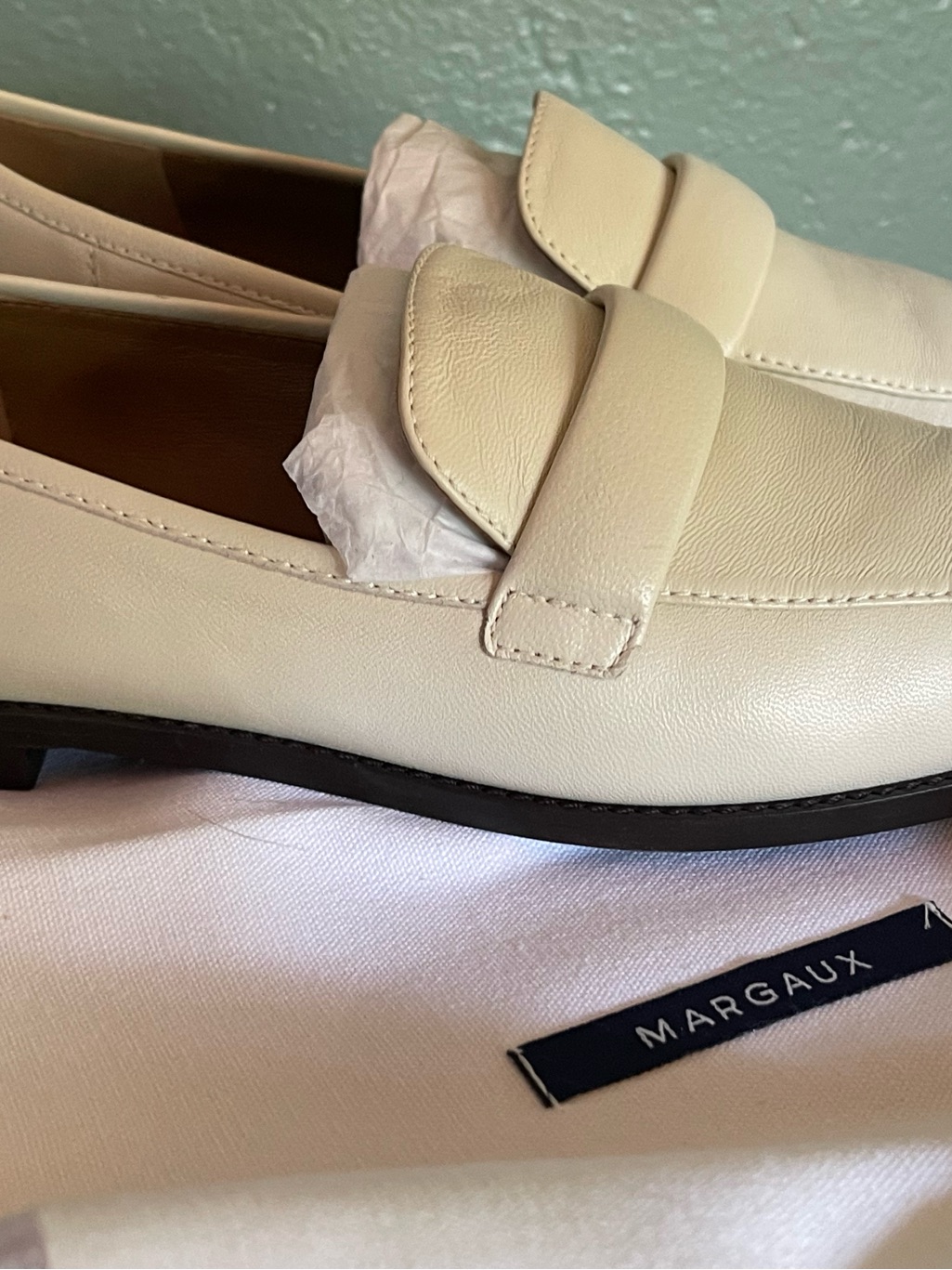 Margaux Andie Cream Leather Loafers — image 3 of 7